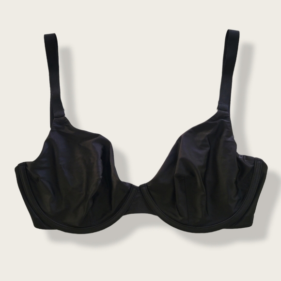 CUUP Bra The Plunge Satin Mesh Black Shine Bra 32H - Picture 6 of 16